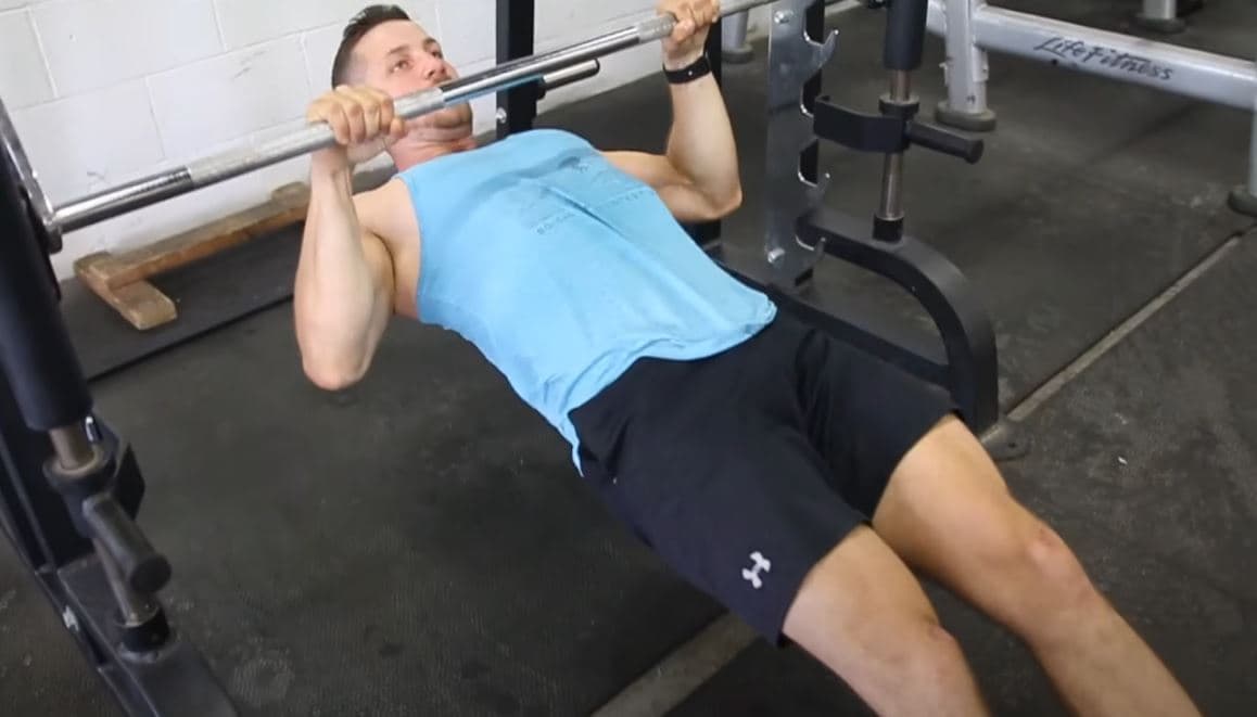 Inverted bodyweight row demonstration